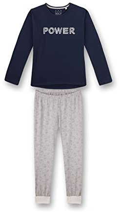 Sanetta Mädchen Schlafanzug Lang Blau Pyjamaset
