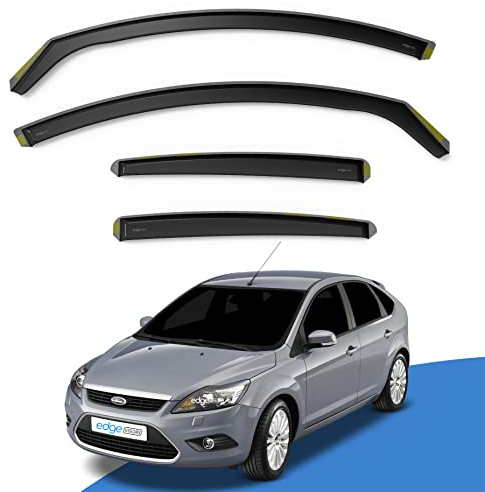 EdgeVisors Wind Deflectors for Ford Focus MK2 Door 5 Door Hatchback 4pc | 4pc Set, In-Channel Rain Guards & Accessories