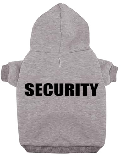 Izefia Hunde Kapuzenpulli Security Rdc Pet Bekleidung Hunde Shirt Wärmer Pullover Baumwoll Jackett Mantel Kleiner Hund Mittlerer Hund Grau XL