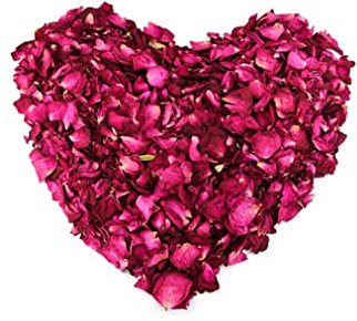 VASANA 1 sac (100 grammes) de pétales de rose rouges naturels séchés bio pour confettis de table de mariage, pot de bain, bombes de spa, décoration de fête