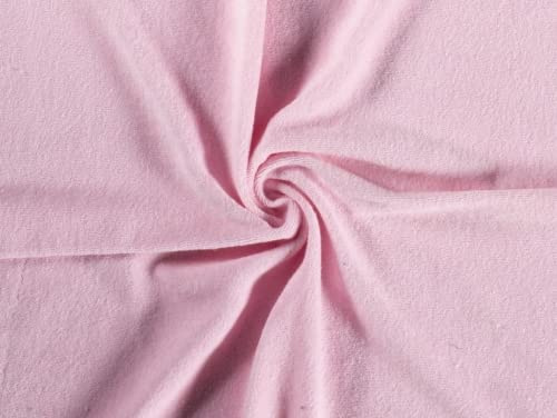Tela de toalla de algodón con estampado liso, rosa, por metro