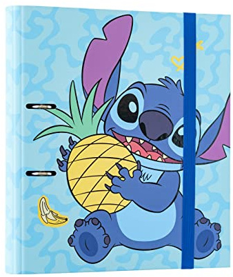 Grupo Erik Disney Stitch Tropical Ringordner A4 2 Ringe Premium | Ringordner Schmal 2 Ringe mit trennblätter für Ordner A4 - Ringbuch Bürobedarf Schul Sachen Zubehör Geschenke zur Einschulung