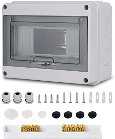 Quadro Elettrico Esterno 8 Moduli, IP65 Scatola Elettrica Con Accessori, Impermeabile Centralino per Esterni, Siti Industriali o in Altre Aree