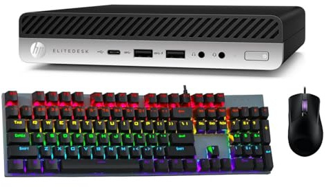 HP EliteDesk 705 G4 Mini Desktop Computer, AMD Quad-Core Ryzen 5 2400GE up to 3.8GHz, 16GB DDR4 RAM, 512GB SSD, Keyboard, Mouse, Windows 11 (Renewed)