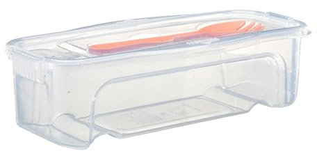 BRAVECOW Microwave Steamer Vegetable Cooker 1.3L Food Cooking Box with Strainer Fork Spoon Kitchen Pasta Noodle Freshness BPA-free Organiser