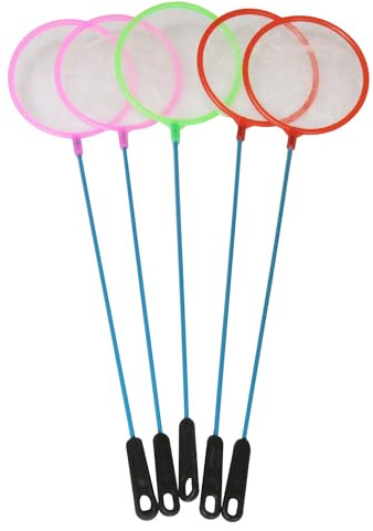 Zangc Aquarium Fish Net Super Dense Brine Shrimp Sieve Fish Net Sieve Plastic Aquarium Fish Net (Random Color) 5PCS