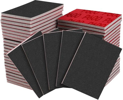 Shineboc Spugne Abrasive,Blocchi Abrasivi da 20 Pezzi,600 Granulometria,lavabili e riutilizzabili,Per Lucidare Legno,Plastica, Metallo