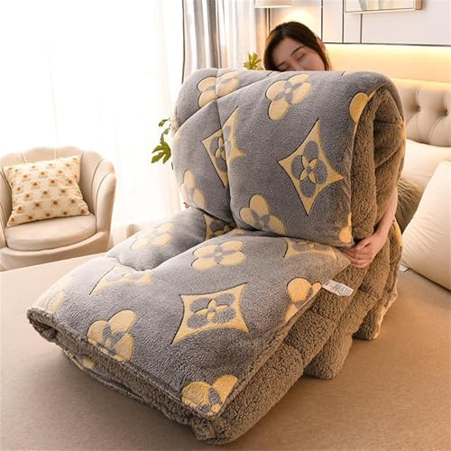 AIMENJOY Trapunta Invernale, Coperta in Cashmere Pesante per Letto, Piumino Matrimoniale Caldo, Biancheria da Letto Domestica (A-01, 200x230cm - 5KG)