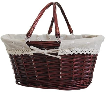 Canasta De Huevos Cesta De Madera Para Huevos, Cesta De Mano Con Asas, Cesta De Almacenamiento Tejida De Estilo Rural, Soportes Para Huevos Frescos Hueveras Huevera