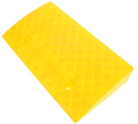 Kunststoff Bordsteinrampe 50x27x9cm Gelb für Einfahrt | Rutschfest, Tragbar und Leicht, Geeignet für Rollstühle und Motorräder, Hohe Druckfestigkeit
