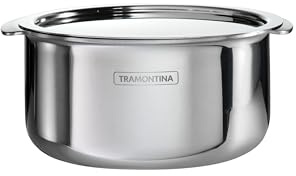 Tramontina Utsava 1.75-Quart Tri-Ply Clad Stainless Steel Tope with Lid, Small Patila Pot for Indian Cooking