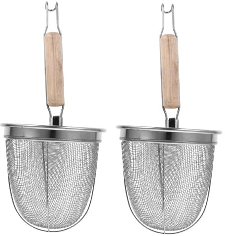 CHICAMPERA 2piezas Coladores De Malla De Acero Inoxidable Utensilios De Cocina Para Escurrir Fideos y Albóndigas El Hogar o Restaurantes