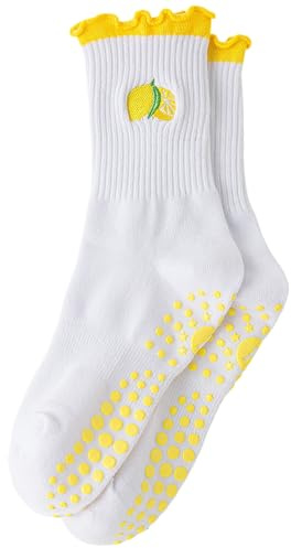 Yawlsow Reformer Pilates Socken Rutschfeste Damen Yoga Stoppersocken | Ballett Tanz Gymnastik Krankenhaus Schwangerschaft Noppen Geschenk Atmungsaktiv Baumwolle EU 36-42