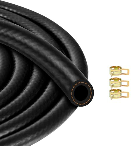 Manguera de gasolina, 1 metro, 8 mm, kit completo con 3 abrazaderas de acero inoxidable, línea de combustible para moto, auto, tractor, scooter, cortacésped, camiones