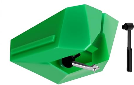 Record Player Needle Replacement for AT-VMN95E, JUKFITA Turntable Stylus Compatible with AT-LP120X, AT-LP120X-USB Turntables, Include 1 Cleaning Brush