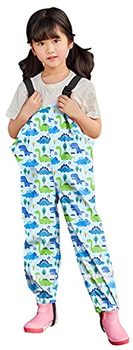 Generisch Pantalones de barro para niños, monocolor, sin forro, unisex, traje de lluvia con tirantes, mono impermeable, pantalones de lluvia, cortavientos, pantalones para exteriores, A9 Multicolor