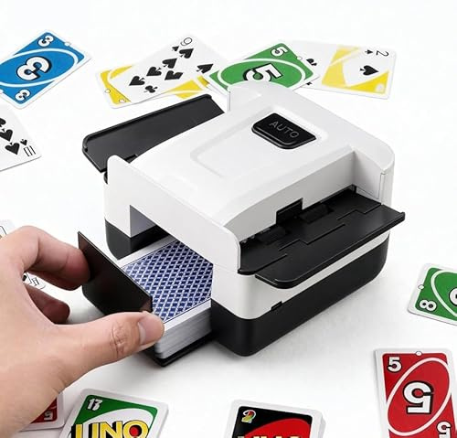 CUIYKAI Automatic Card Shuffler 2 Deck, Rechargeable Card Shuffle Machine for Poker, UNO, Blackjack, Skip-Bo, Phase 10