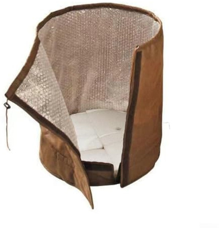 Borsa antigelo per piante, copertura isolante per la protezione invernale, borsa termica antigelo per alberi in vaso, arbusti, alberi giovani, cesti appesi, uso in giardino (Marrone) -S)