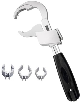Gazechimp Chiave Regolabile Multifunzionale per Installazione Sanitari con Tre Inserti Design Attivo a Doppia Estremità Materiale Metallico Resistente E Apertur