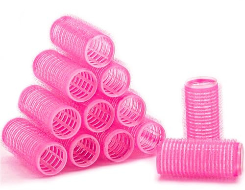 Hair Rollers, 12 Pack Salon Hair Dressing Curlers, Self Grip Hair Roller Sets, Hair Curlers, DIY Curly Hairstyle, Colors May Vary, Small