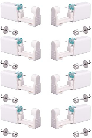 YOUDALIS 8 Pezzi Pistola per Piercing All'orecchio,Kit de Orecchio Piercing Sterili con Orecchini,Strumento Piercing,Pistole Usa e Getta Indolore per Ragazze,Donne e Uomini