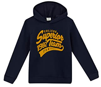 DeFacto Långärmad tröja pojkar – rund hals sweatshirt för pojkar (marinblå, 8/9 Y), marinblå