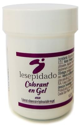 Colorant alimentaire en gel 30gr Violet. Très concentré. Idéal pour les produits à base d'eau, pour colorer la crème, la crème au beurre, le glaçage, la pâte à sucre, les pâtes
