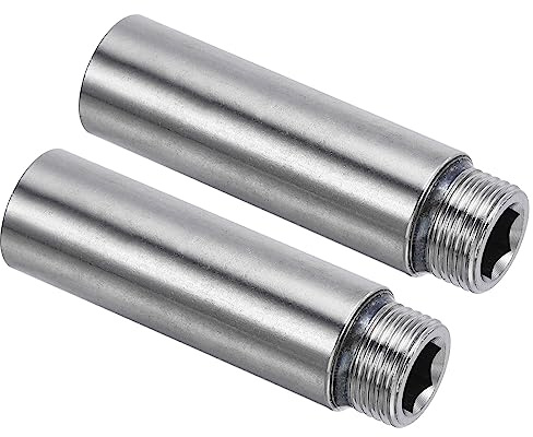 PATIKIL Shower Head Extension Arm, 2 Pack Stainless Steel G1/2 Male to Female Thread 70mm Length Pipe Fitting Shower Head Extender