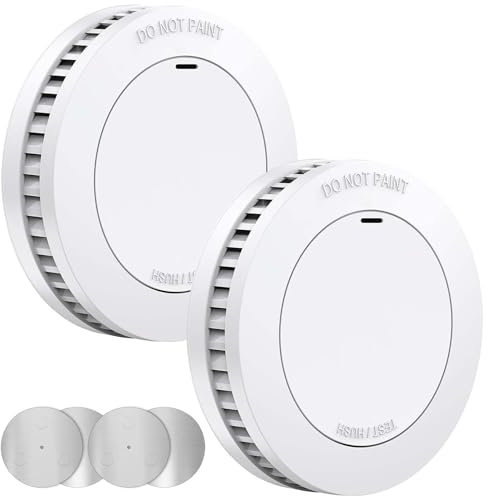 Smoke Alarm for Home,XINDUM Smoke Detectors 10 Years Battery, Fire Alarms with Test/Mute Button and Magnetic Holder, 85dB Audible Alarm for Home Security, Standalone,2 Pack