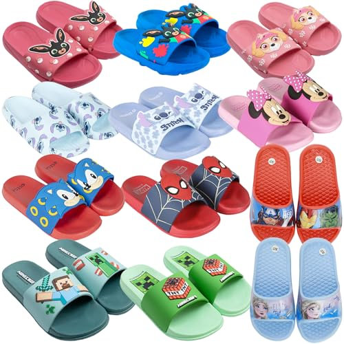 Characters Cartoons - Bambina Bambino - Ciabatte a Fascia Sandalo Mare Piscina Doccia - Prodotto Originale [ 549 3D Fucsia - 31]