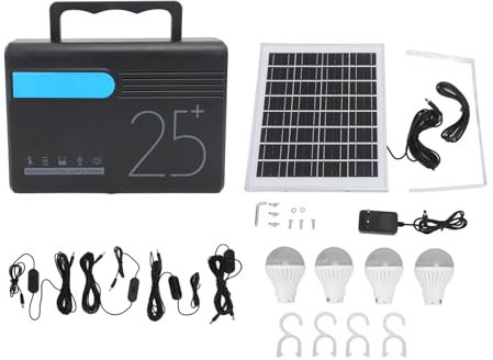 Planta de energía solar portátil, 25200 mAh, fuente de alimentación exterior con 3 opciones de carga, protección contra sobrecorriente para teléfonos, tabletas, máquinas CPAP, 50 horas de tiempo de