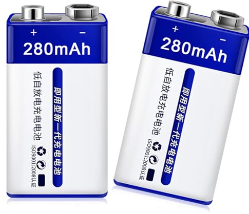 Batterie NiMH rechargeable 9 V 280 mAh avec étui de rangement de protection offrant des énergies durables pour la photographie écologique