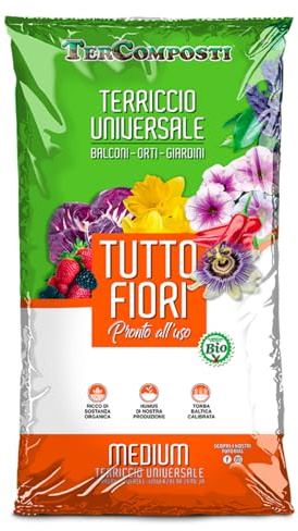 LoviStore Terriccio Universale per Piante e Fiori Tutto Fiori 45-70 Litri, Substrato Professionale con Torbe per Orto, Vasi, Balcone e Giardino, Terra per Semine, Trapianti e Rinvaso (70 Litri)