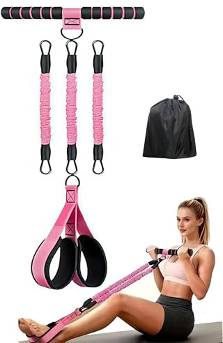 Banda de resistencia de pedal multifuncional mejorada con asas, ajustable en 3 niveles, equipo de fitness en casa para abdominales, tronco, brazos y piernas, pilates y entrenamiento de fuerza de