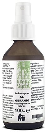 Spray al GERANIO BOURBON Repellente Naturale contro punture di insetto Adulti/Bambini Atossico Naturale con olio essenziale 100 ml