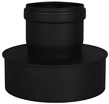 LANZZAS Pelletrohr Erweiterung von Ø 80 mm auf Ø 150 mm in schwarz Pelletrauchrohr Pelletofenrohr Pelletkaminrohr Ofenrohr