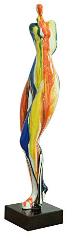 Meubletmoi Skulptur Damen H 76 cm Abstrakter Stil Malerei Mehrfarbig – Dekorative Statue Modernes Design – Woman