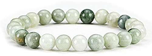 Cherry Tree Collection Burma Jade Bracelet – Handmade 8mm Natural Jadeite Beaded Stretch Bracelet for Men & Women – Healing, Protection & Positive Energy – Unisex Jewelry, Gift-Ready - Medium