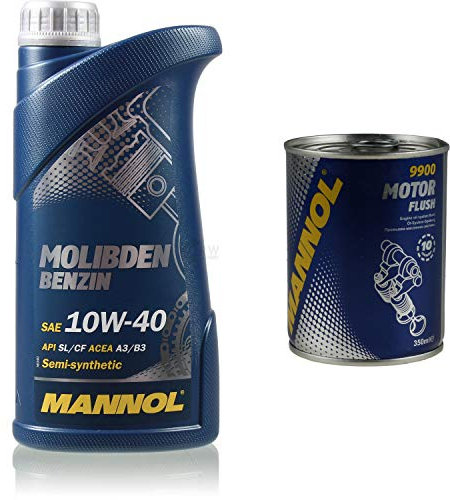 1L MANNOL Motoröl Molibden Benzin 10W-40 API SL/CF Motorspülung Motor Flush