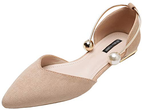 Jamron Donna Punta Velluto Ballerine Elegante D'Orsay Pumps Piatto Scarpe da Sera