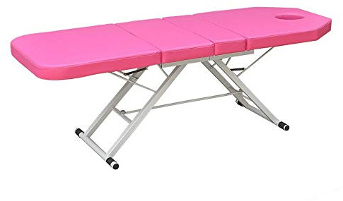 Acesunny Table de massage pliable - 3 zones - En PVC - Pour cosmétiques - En trois parties - Rose
