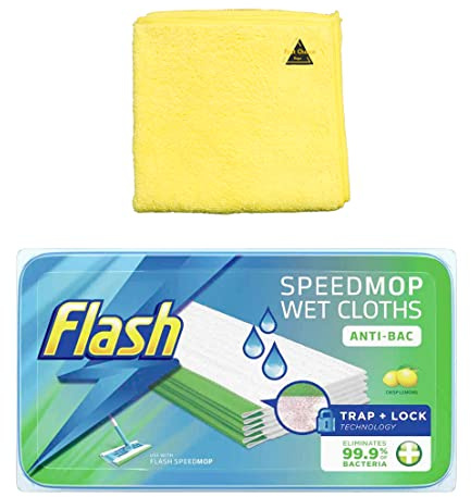FIRST CHOICE KAYA Pack of 24 Flash Speed Mop Anti-Bac Wet Cloth Refill Pads Fresh with Lemon scent & Microfiber Genuine Chemical Free Cleaning Cloth Sold by Kaya LTD