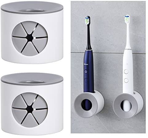 Xzeemo 2 Stück Elektrische Zahnbürste Halter, Zahnbürstehalter Wandmontage, Zahnbürstenhalters Ohne Bohren, Universal-Zahnbürstenhalter, Selbstklebender Elektrischer Zahnbürstenhalter