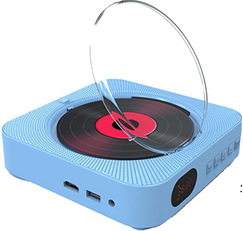 CD Player,CD Player Wall Mounted,Bluetooth Wall Mountable CD Music,Portable CD Player,with Lights & Wall Mountable,with Remote Control FM Radio Music Player Stereo Speaker Player,Blue