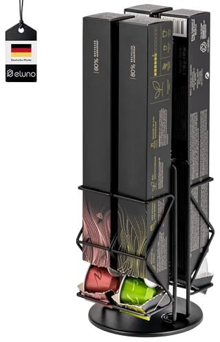eluno Kapselständer für Nespresso, Kapselspender für Umkarton, 360° drehbar, schwarz