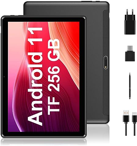 OVZIOCO TABLET ANDROID 10 POLLICI, WIFI6|4 GB DI RAM 64 GB ROM|256 GB ESPANDIBILE|BLUETOOTH 4.0|BATTERIA DA 6000 MAH|FOTOCAMERA DA 800 W|nero