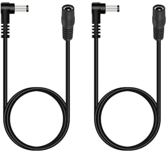 Lonnky 3 M DC Verlängerungskabel 2er Pack, 12 V Anschlusskabel 5,5 x 2,1 mm, 90° L-Förmig für CCTV-Kameras (RLC-820A, RLC-810A, RLC-823A, RLC-811A, RLC-822A, RLC-523WA), LED-Strips (Grovee), Drucker