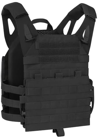 KRYDEX Gear Taktische Weste für Herren, Verstellbarer Airsoft Weste mit MOLLE Plattenträger Militär Weste Plate Carrier Paintball Brustschützer