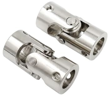 Arbre Coupleur 2 pièces 2/3/3.17/4/5/6/6.35/8/10mm bateau voiture arbre coupleur moteur connecteur métal Joint universel couplage Rc bateau voiture métal Cardan Joint Coupleurs De Direction Flexibles