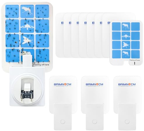 Blue Light Bug Catcher Indoor Plug in, Gnat Traps for House, Indoor Fly Trap for Fruit Fly, Moth and Mosquito, Flying Insect Catcher, 4 Device+8 Refills